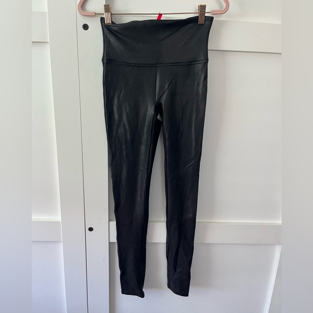 SPANX Faux Leather Black Leggings